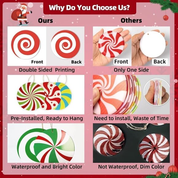 16 PCS Double Sided Christmas Hanging Decorations - Picture 3 of 6